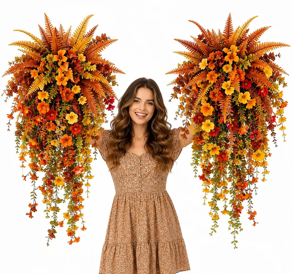 🍂Artificial Fern for Autumn Outdoor Decor– Autumn Porch & Door Decoration