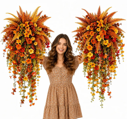 🍂Artificial Fern for Autumn Outdoor Decor– Autumn Porch & Door Decoration