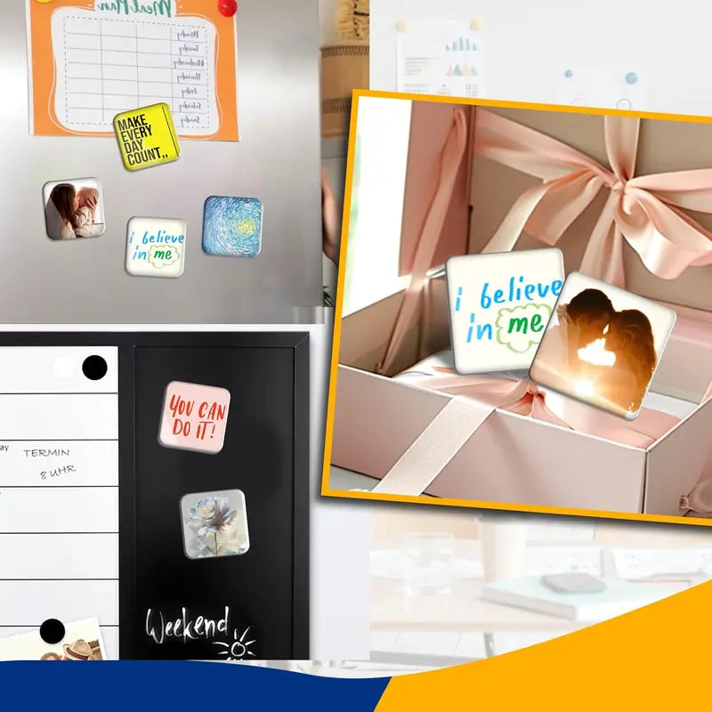 🧲📸 10-Pcs Magnetic Clear Acrylic Photo Frames DIY Fridge Magnets