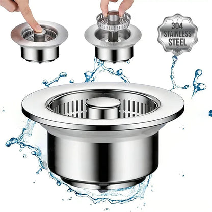 🔥🔥Upgraded 3 in 1 Kitchen Sink Drain Strainer