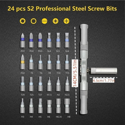 🔥LAST DAY SALE 46% OFF🔥24 in 1 DlY Screwdriver Set Magnetic Compact and Portable Ratchet Screwdriver
