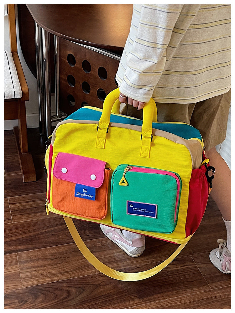 🔥Casual Color Block Overnight Bag