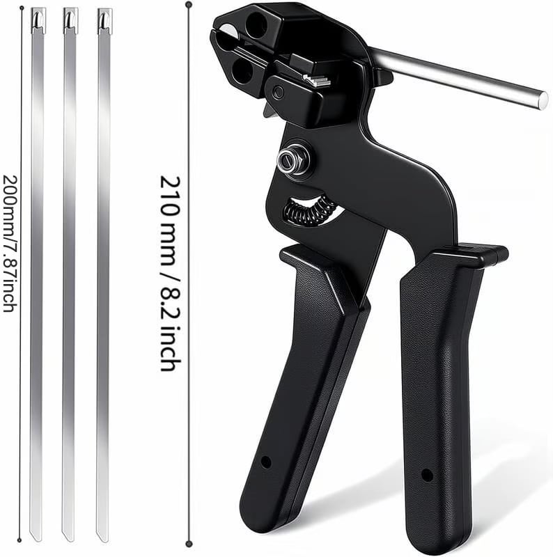 🔥Stainless Steel Cable Tie Gun with Metal Zip Ties