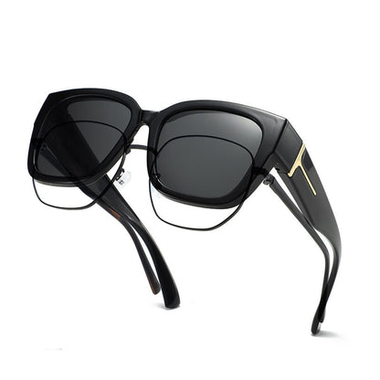 Mirrored Sunglasses Polarized Fit Over Glasses for Women Men for Driving