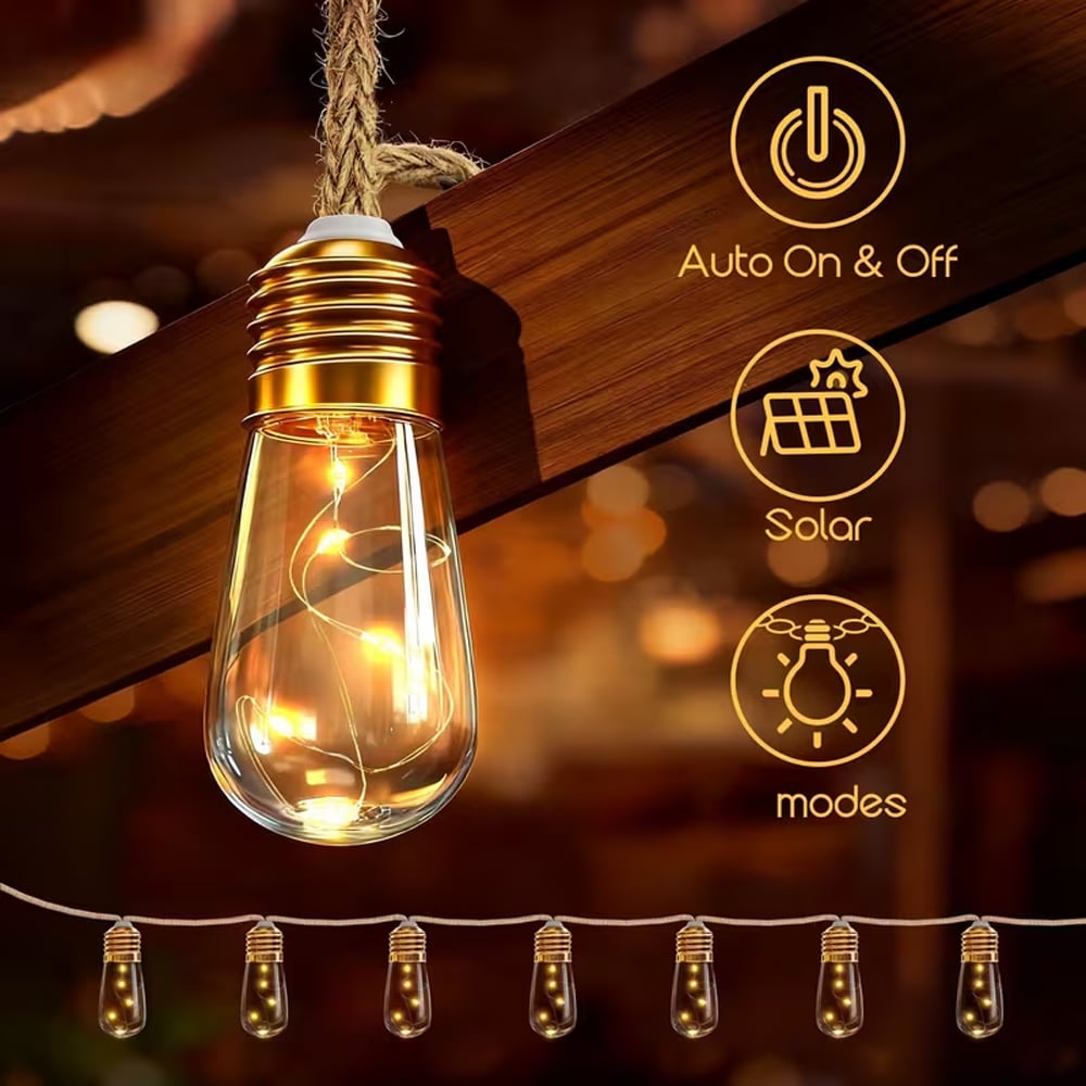 ✨ Guirnalda de luces solares - 5,5 m - 10 LED
