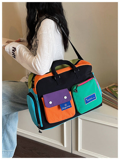 🔥Casual Color Block Overnight Bag