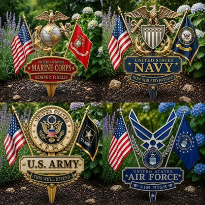 🎖️-US Marine Corps Semper Fidelis Tribute Garden Stake - ✈️