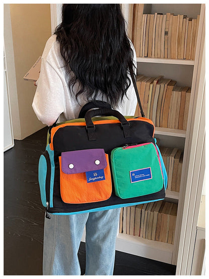 🔥Casual Color Block Overnight Bag