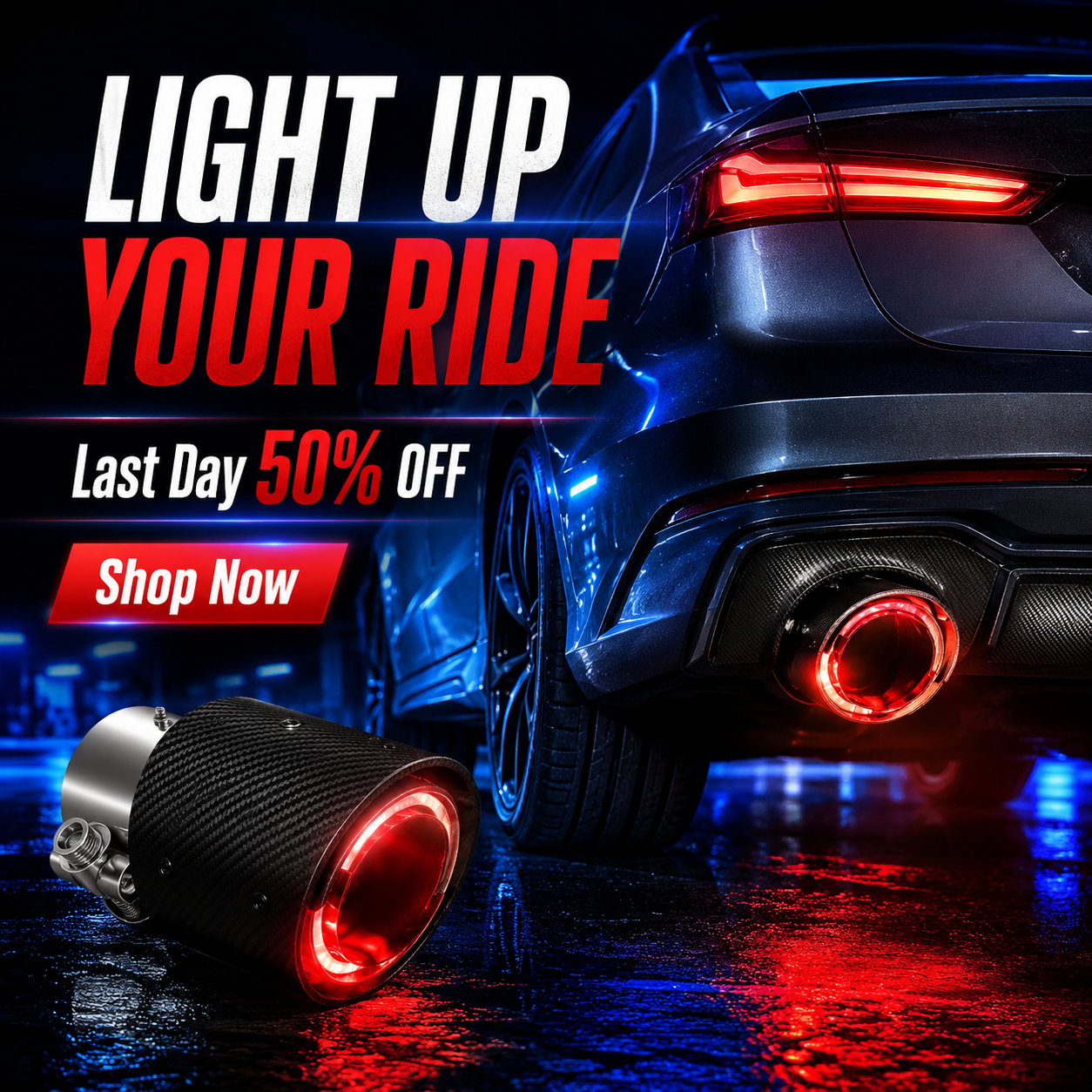 🎉fire-breathing illuminated Exhaust Pipe