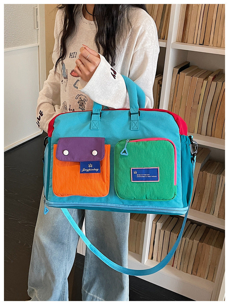 🔥Casual Color Block Overnight Bag