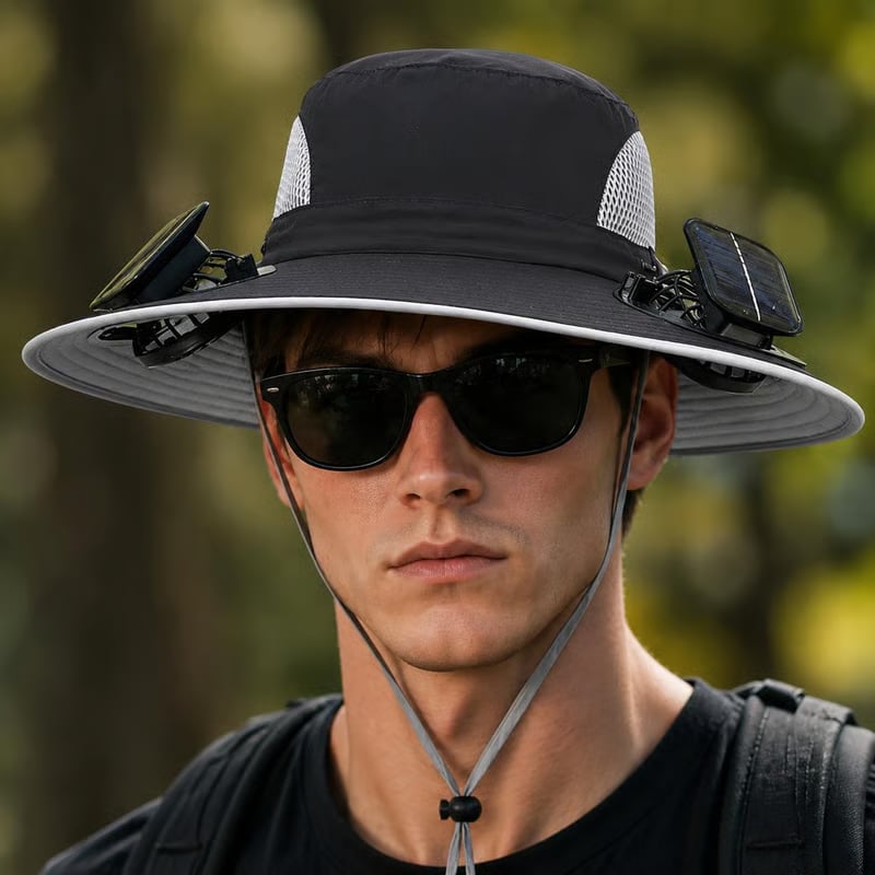 🔥Summer Hot Sale 49% OFF⚡-2026 New Ultralight Solar Fan Sun Fishing Hat-Solar & USB Charging🧢(Only 11oz)