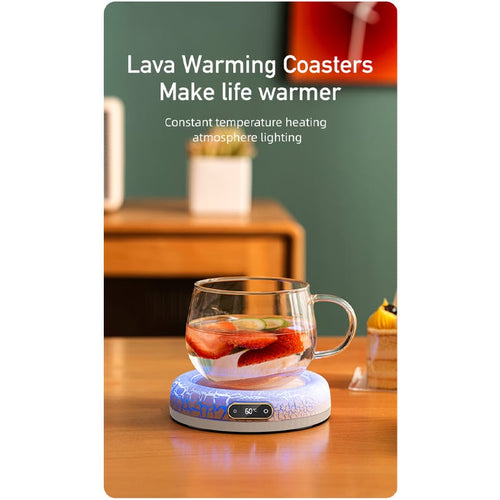 💥Lava Coaster Warmer Adjustable Temperature With Light🔥☕
