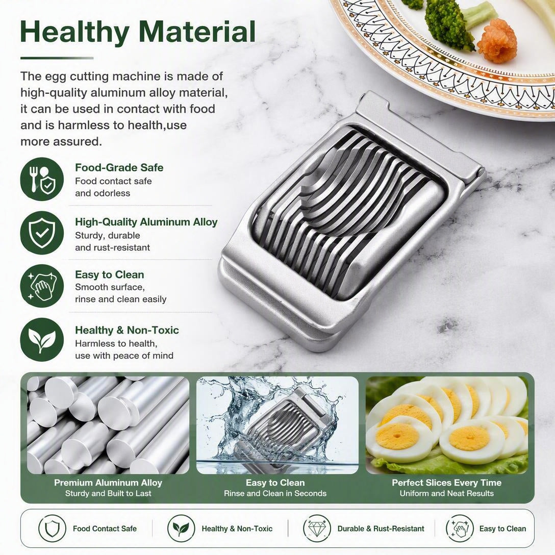Aluminum Hinged Two-Way Egg Slicer with Stainless Steel Wires