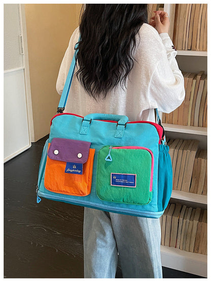 🔥Casual Color Block Overnight Bag
