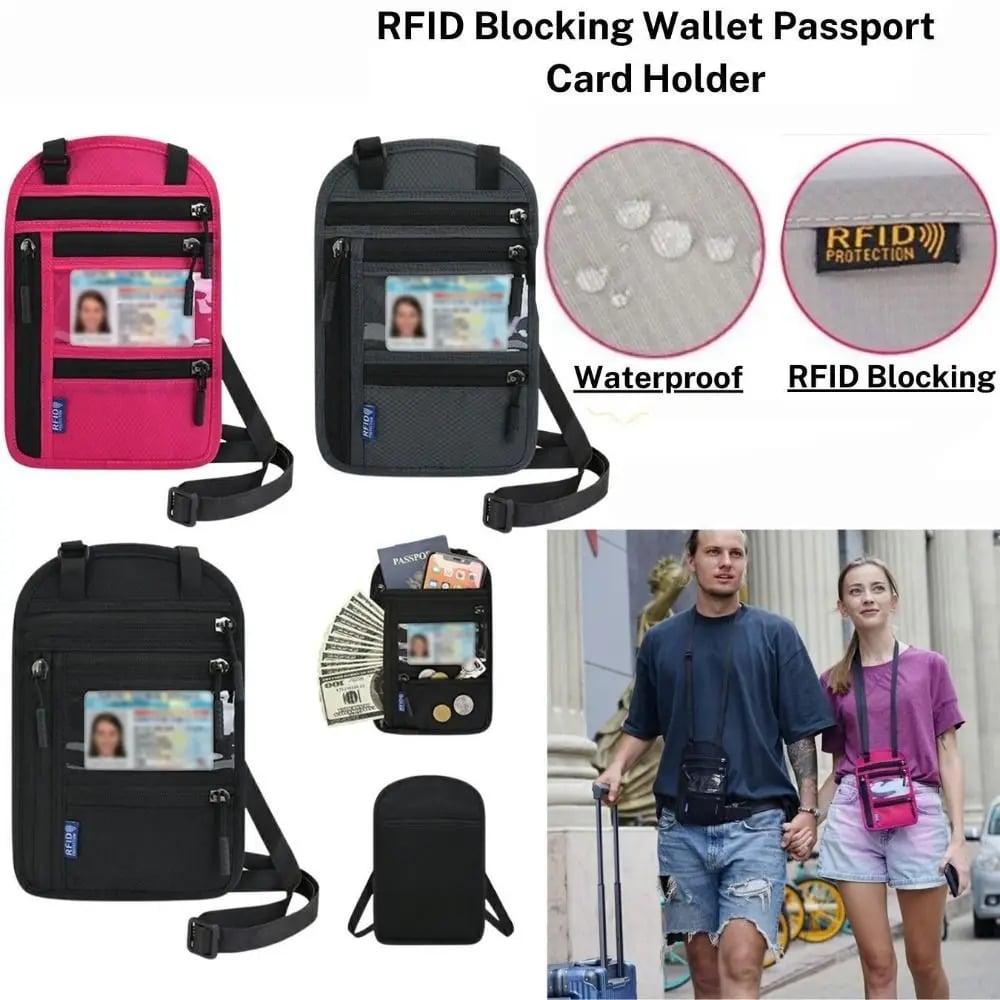 RFID Travel Neck Wallet Pouch