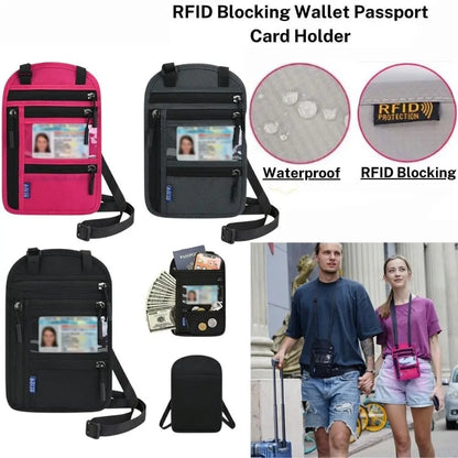 RFID Travel Neck Wallet Pouch