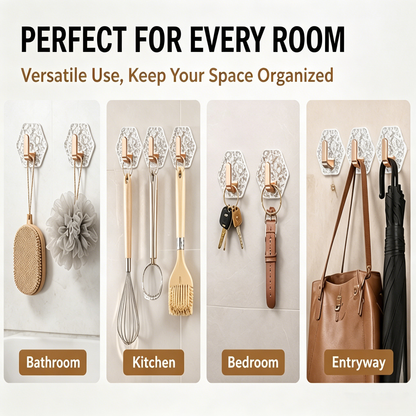 10PCS Modern Hexagon Adhesive Hooks