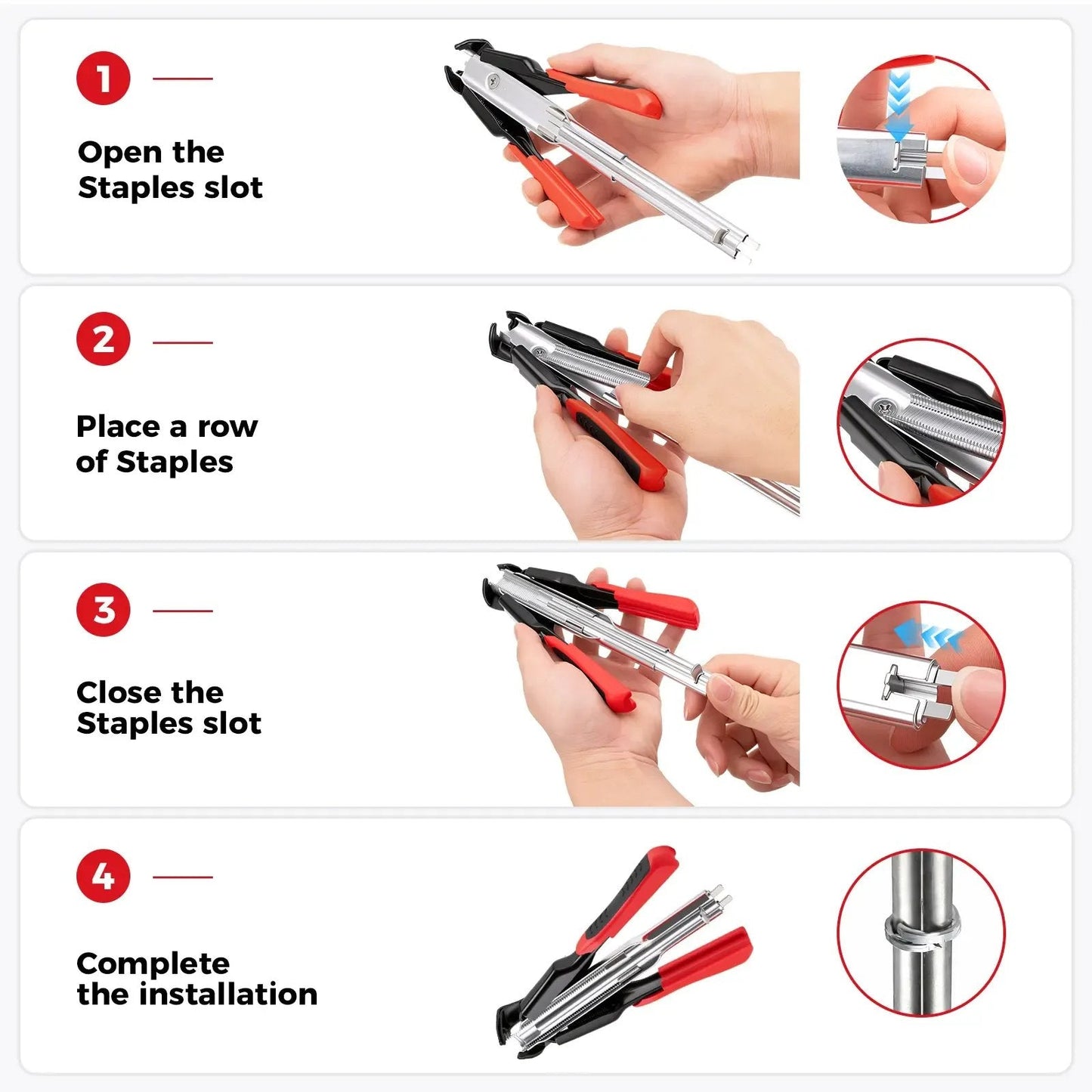 Hog Ring Pliers Kit –Heavy Duty Fence & Cage Fastening Tool