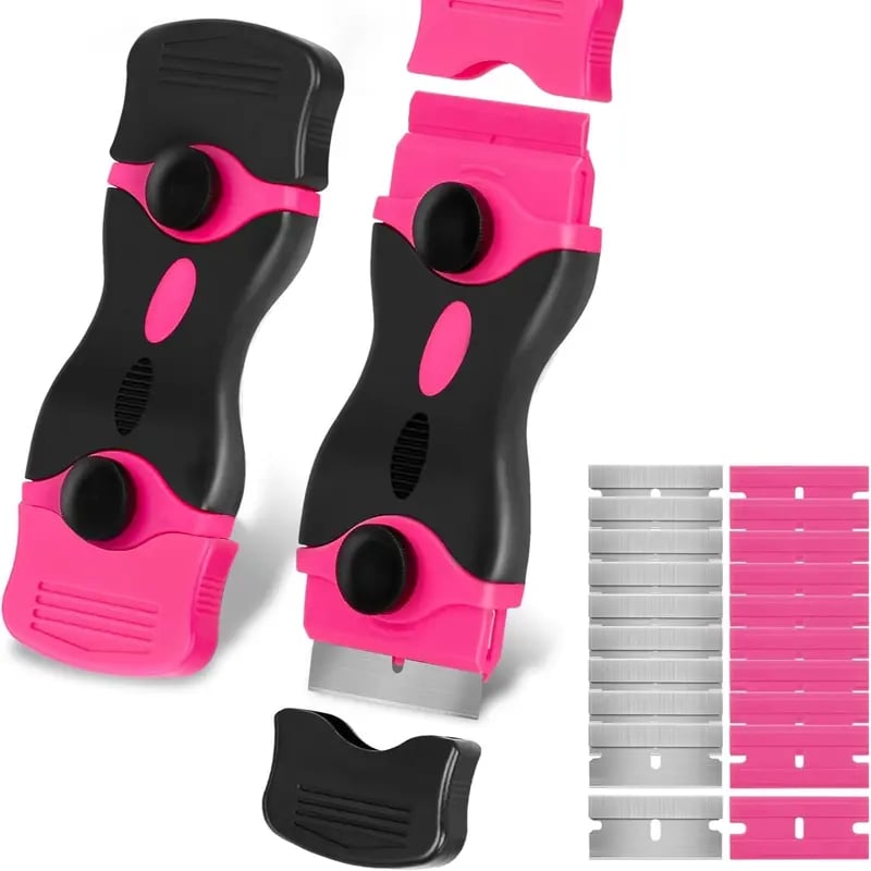 🎄2-in-1 Scraper Tool Set with 20Pcs Razor Blades for Removing Window Labels