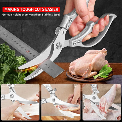 ✂️ ¡OFERTA LIMITADA 49% DE DESCUENTO! ⚡ Tijeras de Cocina Multifunción de Alta Resistencia – Herramienta 4 en 1 con Descamapeces, Abrebotellas y Bloqueo de Seguridad 🔪