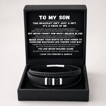 🖤To My Son — Never Walk Alone Braided Bracelet Set 🎁Free Gift