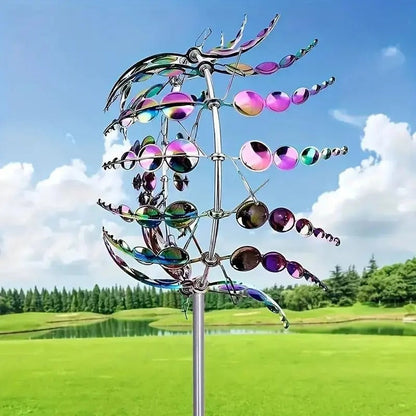 Vibrant Spinning Yard Art