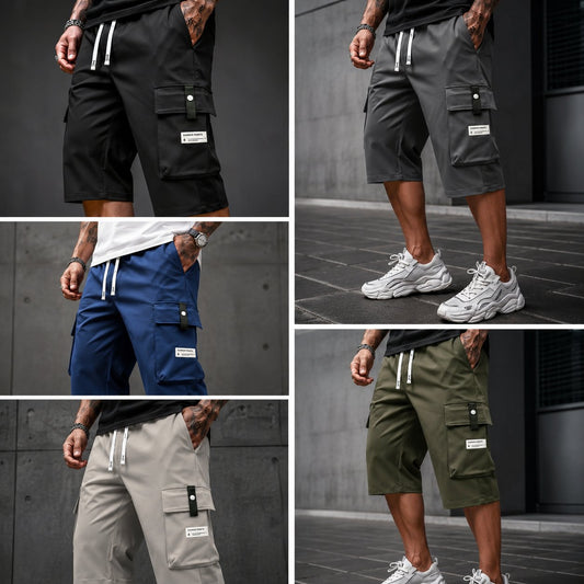 ⏳¡¡VENTA ÚLTIMO DÍA 57% DE DESCUENTO!! 🔥Pantalones Capri Cargo Casuales para Hombre con Cordón - Resistentes al Agua y Sin Arrugas🎁 Compra 2 Envío Gratis