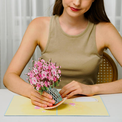 💌2-in-1 Gift & Décor for Every Moment🌸3D Flower Bouquet Pop Up Card
