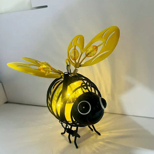 🌙🍃🪴 ¡50% DE DESCUENTO POR TIEMPO LIMITADO! Lámpara Solar Colgante Abeja – Luz Cálida Ámbar, Sin Parpadeos, Perfecta para Fiestas en el Jardín, Camping o Habitaciones Infantiles – ¡Ilumina de Día y de Noche 🌞🌜