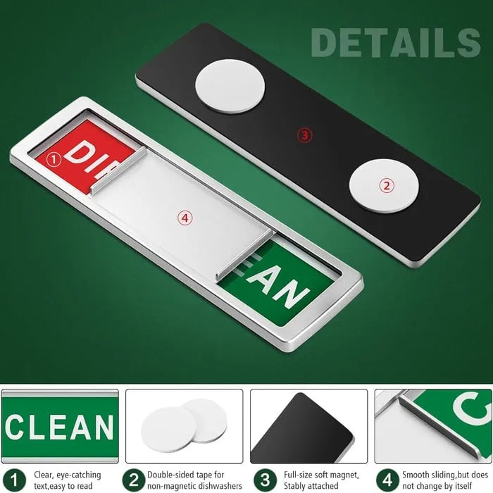 Clean Dirty Dishwasher Magnet Indicator Sign ✨