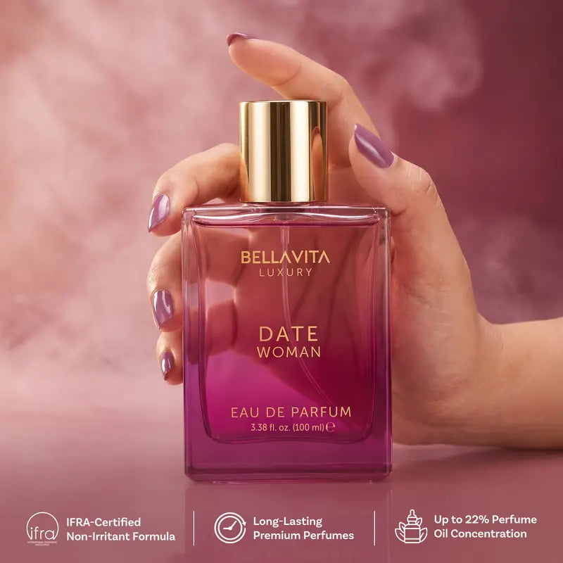 Bellavita Luxury DATE Woman Eau De Parfum 100ML | Romantic Women Perfume | Long Lasting Floral Fruity Fragrance