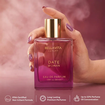 Bellavita Luxury DATE Woman Eau De Parfum 100ML | Romantic Women Perfume | Long Lasting Floral Fruity Fragrance