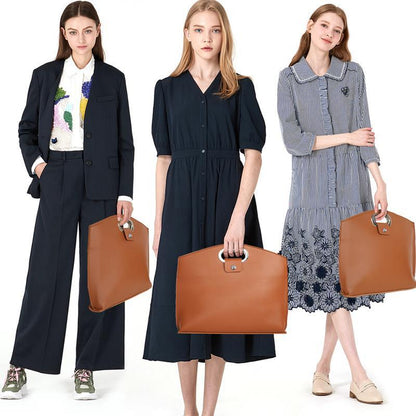 Bolsa de cuero impermeable para portátil de 14-16 pulgadas, 2 unidades, para mujer, tipo bolso de mano