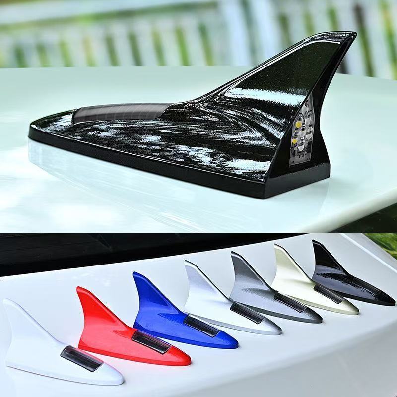 Solar Power Car Shark Fin Roof Antenna LED Flash Light