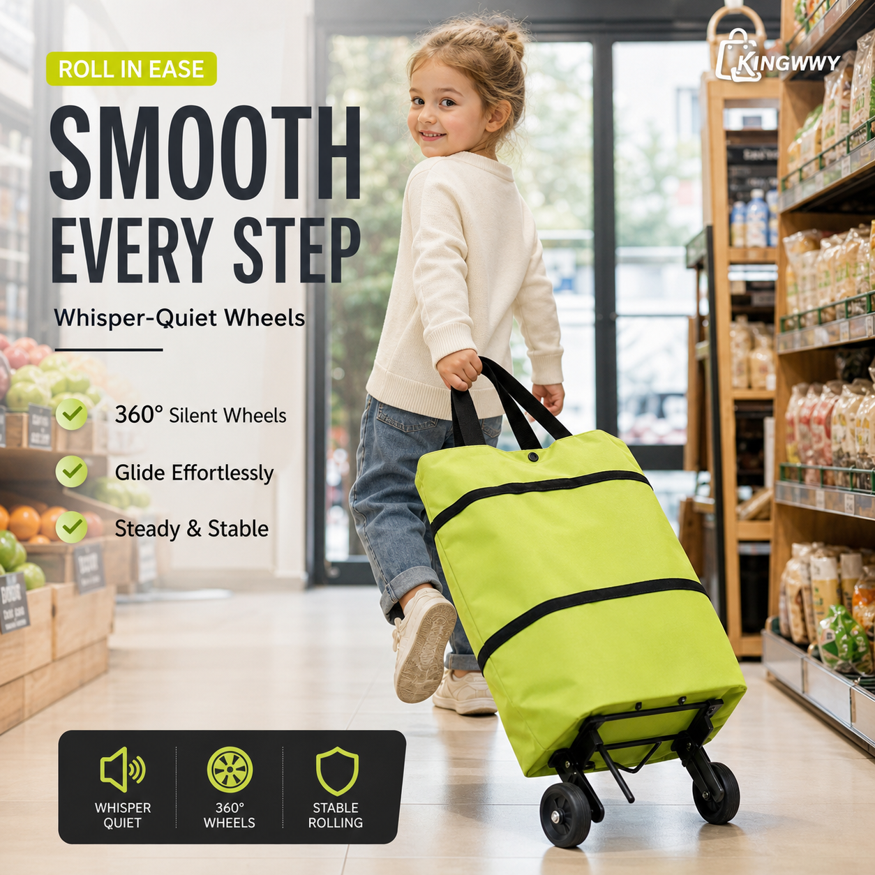 🎉 2026 Sale — Over 13,000 Sold!💞 2-in-1 Foldable Shopping Cart – Carry & Roll with Ease 🛒