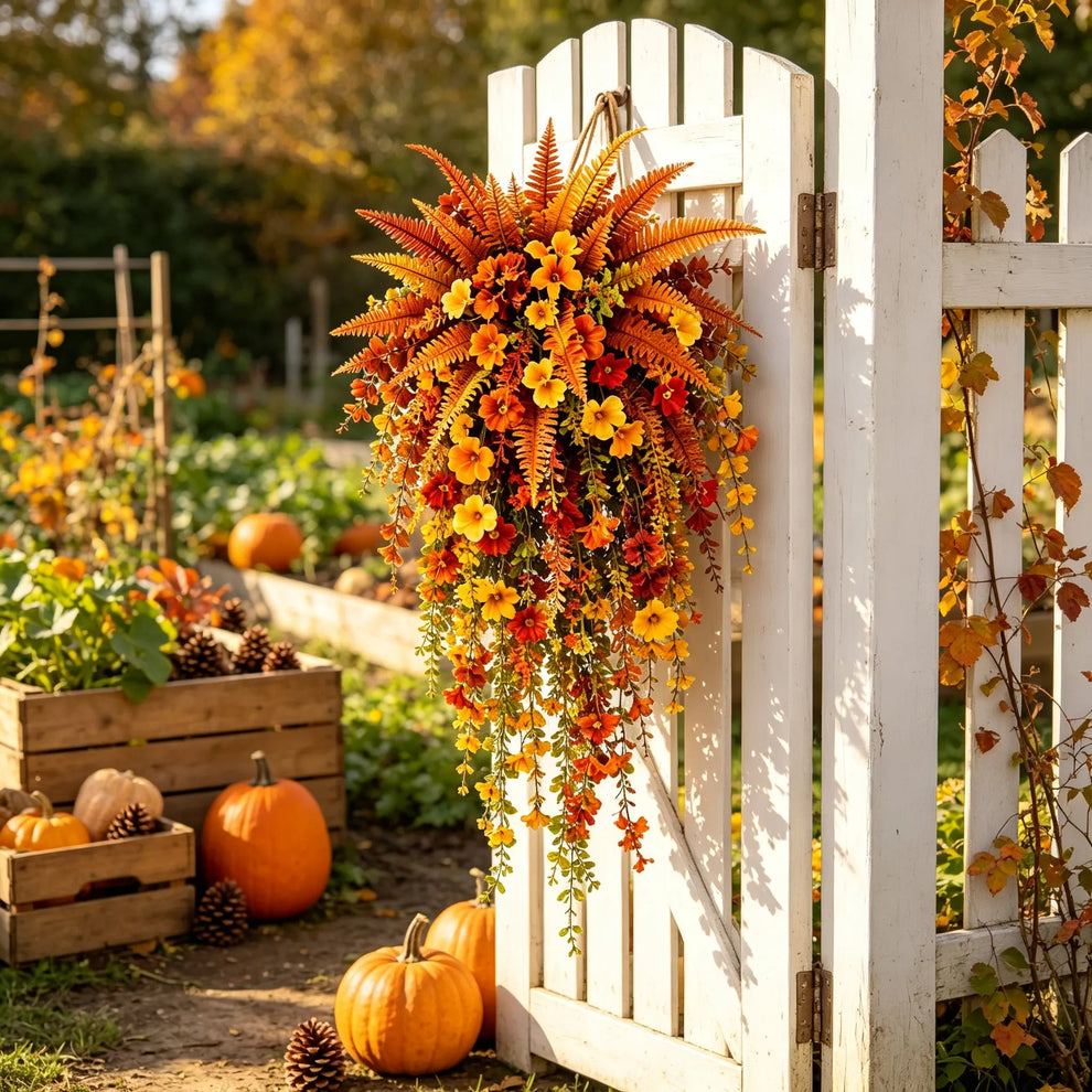 🍂Artificial Fern for Autumn Outdoor Decor– Autumn Porch & Door Decoration