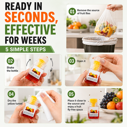 LAST DAY BUY 1 GET 1 FREE🔥Ultra-Strong Fruit Fly Trap - User Friendly (Up to 3 Weeks per Bottle)