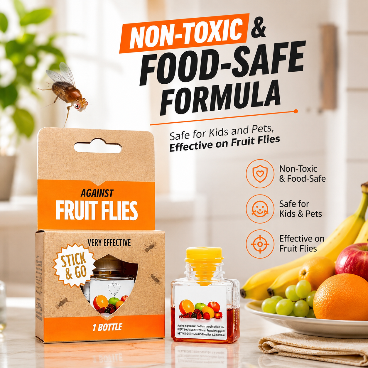 LAST DAY BUY 1 GET 1 FREE🔥Ultra-Strong Fruit Fly Trap - User Friendly (Up to 3 Weeks per Bottle)