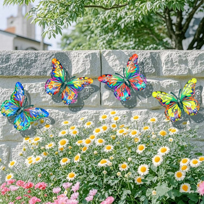 🔥2026 HOT SALE 49% OFF🦋4Pcs Butterfly Metal Wall Decor,Outdoor Hanging Wall Art Sculptures Decoration