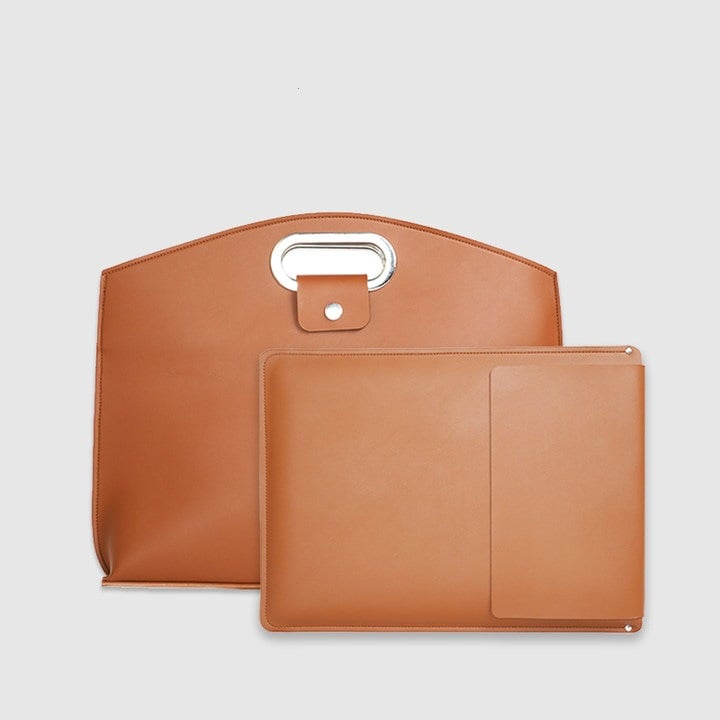 Bolsa de cuero impermeable para portátil de 14-16 pulgadas, 2 unidades, para mujer, tipo bolso de mano