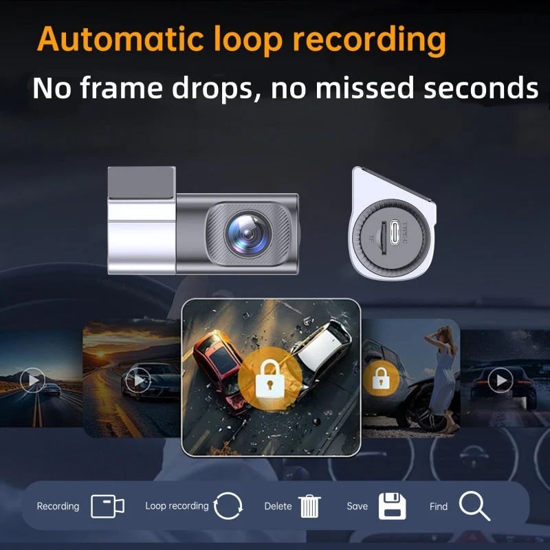 📷1080P HD Dash Cam with Wi-Fi & Night Vision🚗