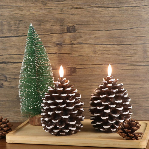 🎅2026 Christmas Promos🔥Flameless Pinecone Candles Battery Operated