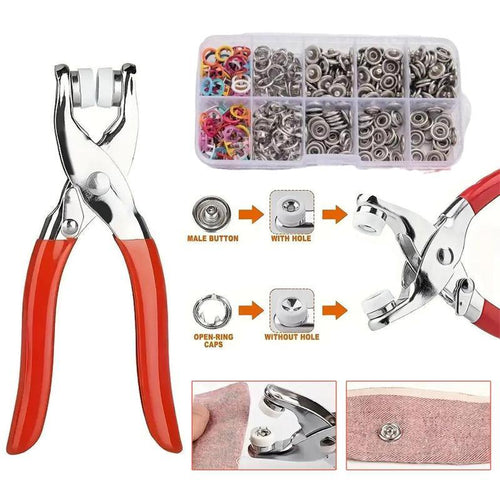 🔥50%OFF🔥100pcs Invisible Colored Metal Buckle & 1 Count Manual Pressure Pliers