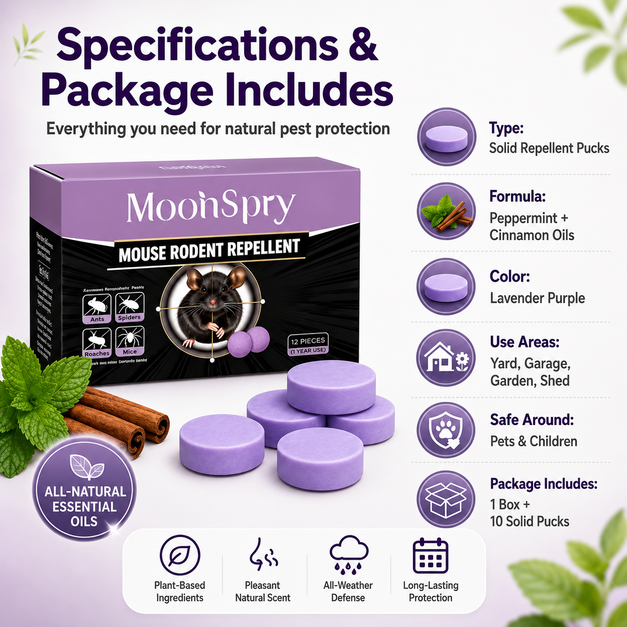 🐭 All-Natural Peppermint & Cinnamon Pest & Rodent Repellent Pucks 🕷️🐍
