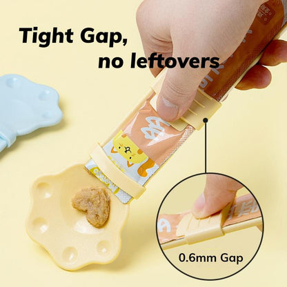 🎉 Cute Paw Shaped Cat Treat Squeeze Spoon | No Waste Pet Snack Feeder 🎉