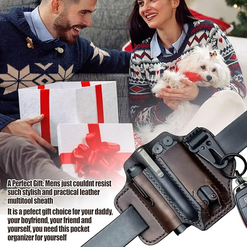 Leather tool belt pouch – multifunctional storage