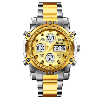 Waterproof Military Watch for Men – Analog-Digital, Stainless Steel & Shock-Resistant 🛡️