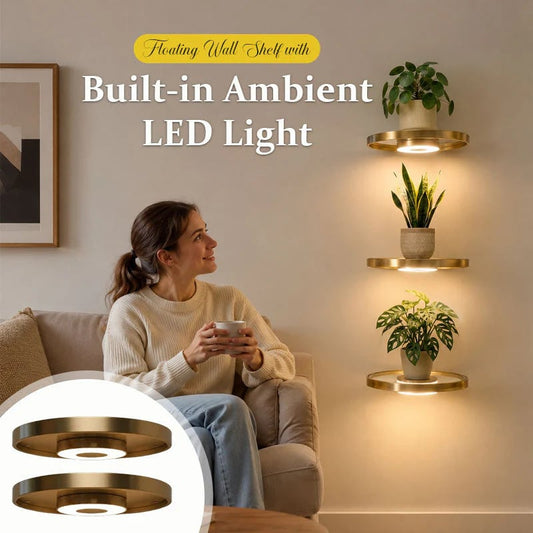 🌿 Estante Flotante para Plantas con Luz LED Ambiental Integrada