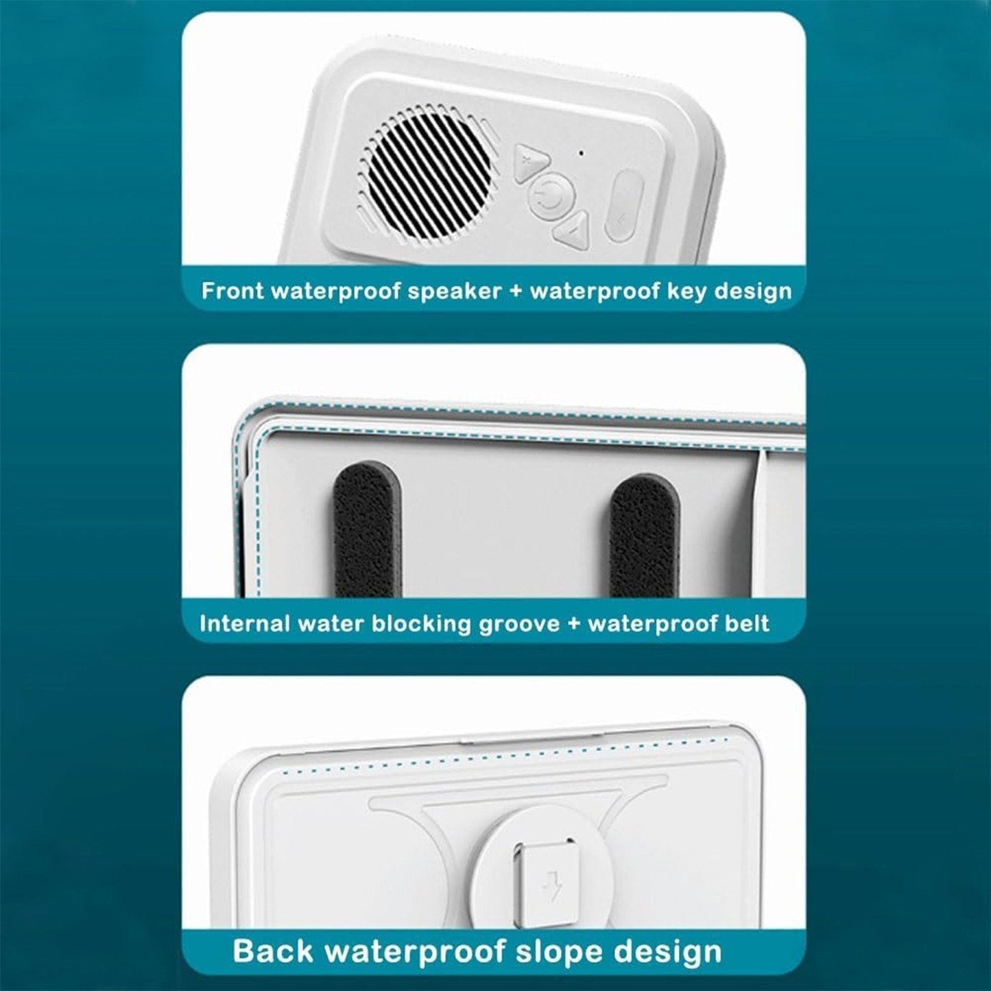🔥Waterproof Bluetooth Shower Phone Holder - 480° Rotation with Speaker
