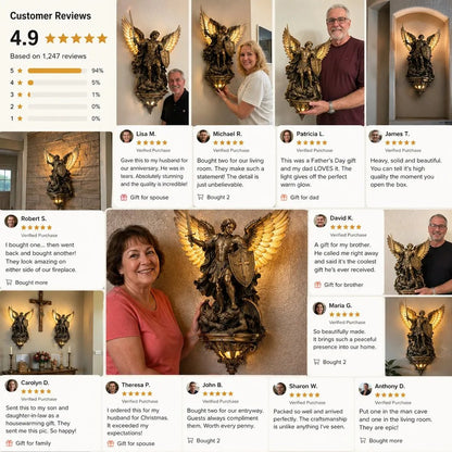 🕊️Luz de pared Arcángel San Miguel Ángel de la Guarda✨